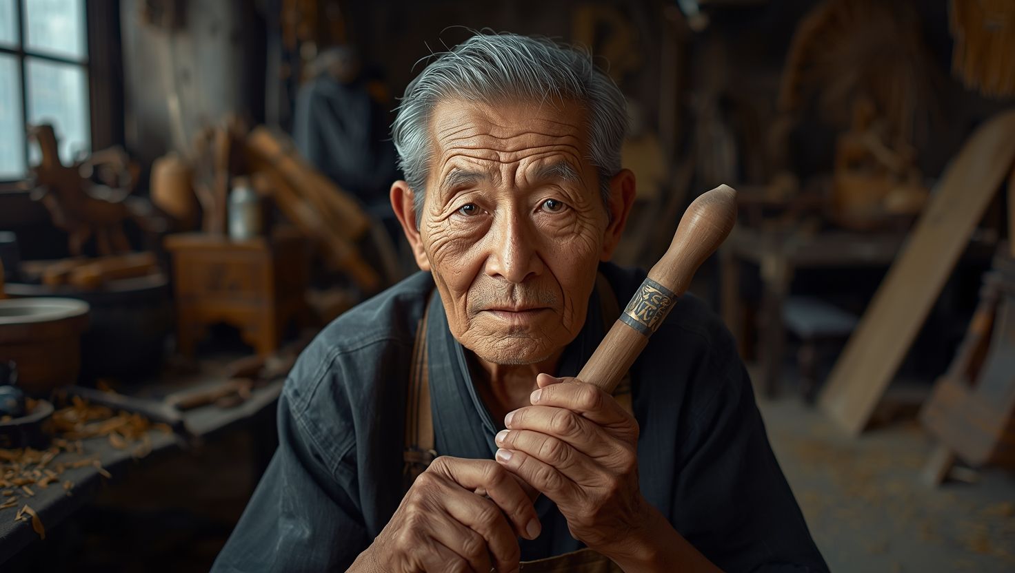 Leonardo Lucid Origin - Elderly Craftsman