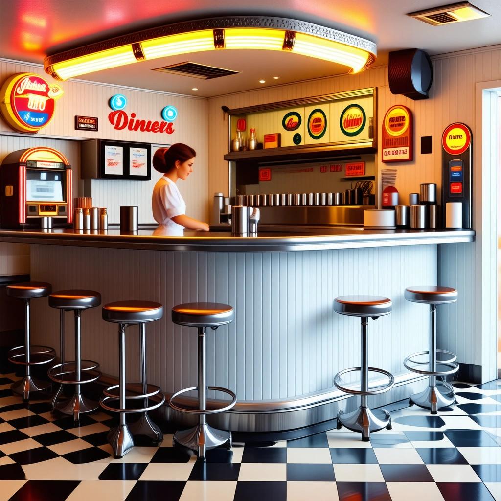 Stable Diffusion 3.5 Large Turbo - Retro Diner