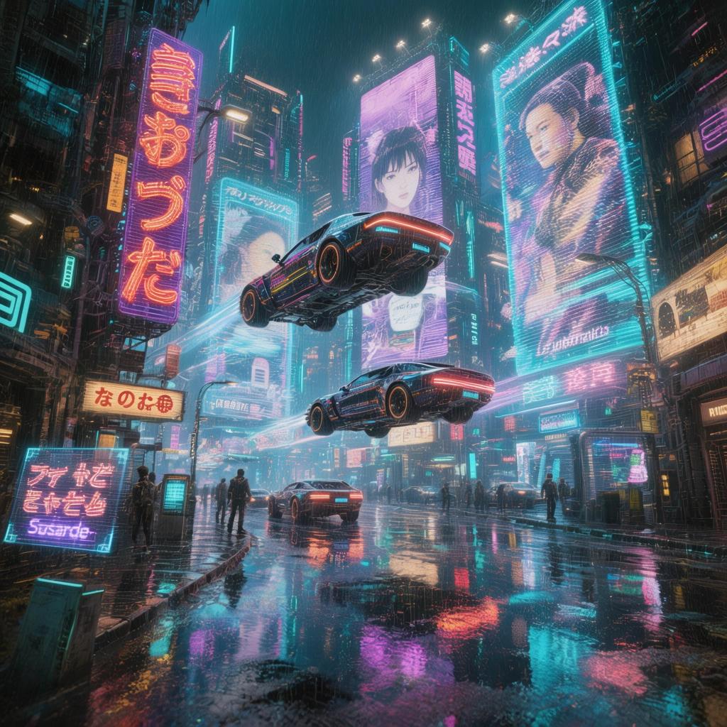 Hunyuan Image 3 - Cyberpunk City