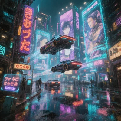 Hunyuan Image 3 - Cyberpunk City