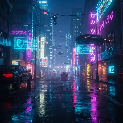 Google Imagen 3 - Cyberpunk City