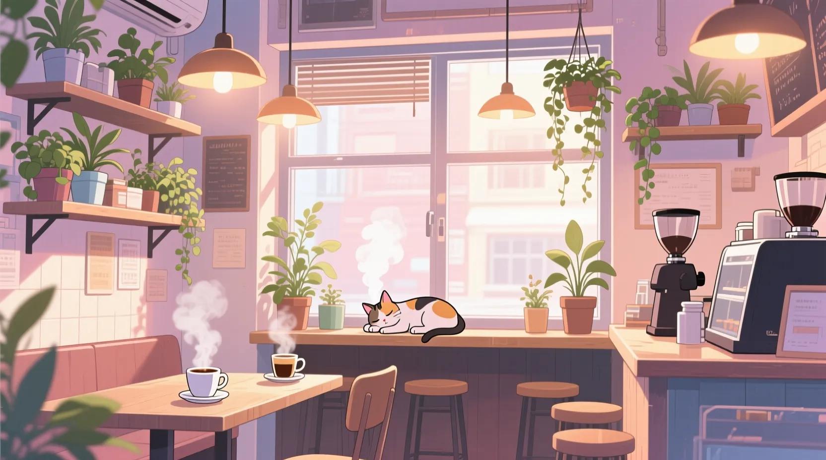 Qwen Image - Cozy Anime Cafe