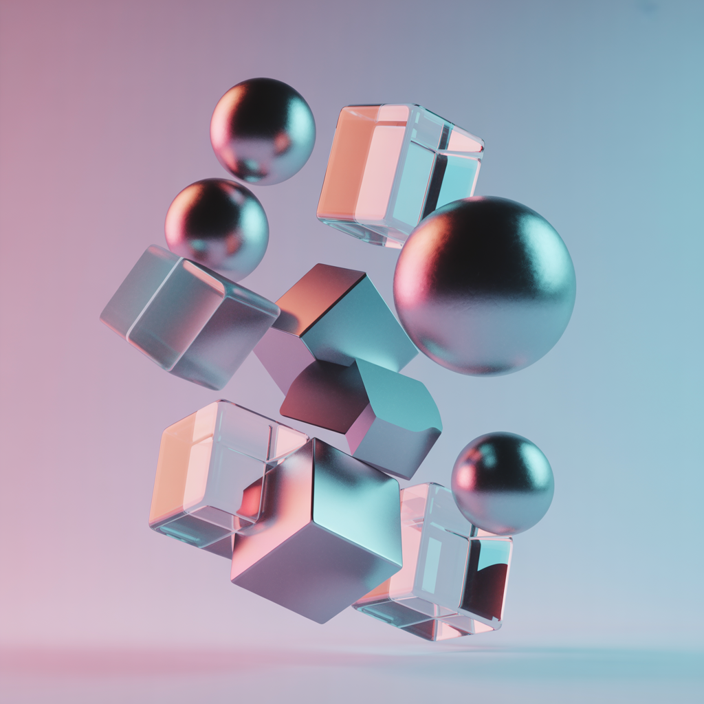 Ideogram v3 - Abstract 3D Shapes