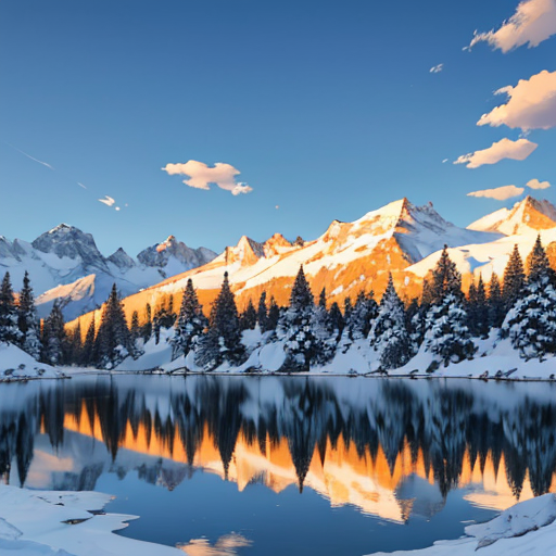 RealCartoon3D v18 - Mountain Lake Sunrise