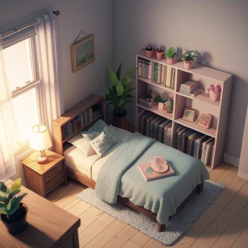 DreamShaper 8 - Isometric Room