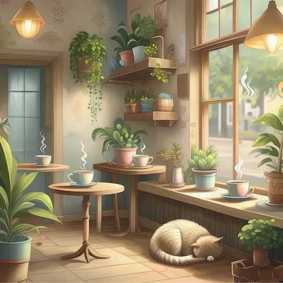 Bria Image 3.2 - Cozy Anime Cafe