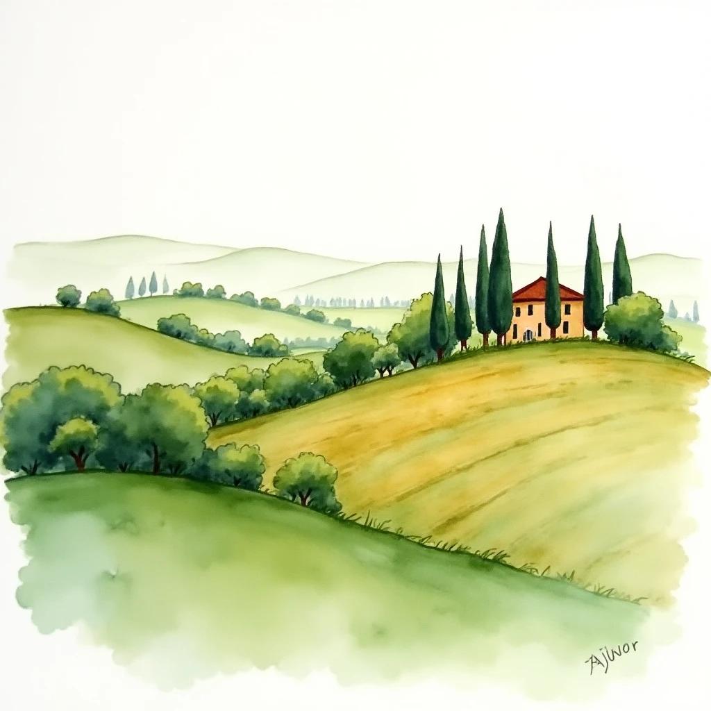 FLUX Dev - Watercolor Landscape