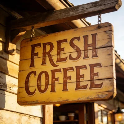 Seedream 4.5 - Coffee Shop Sign