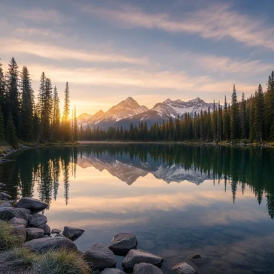 Nano Banana - Mountain Lake Sunrise