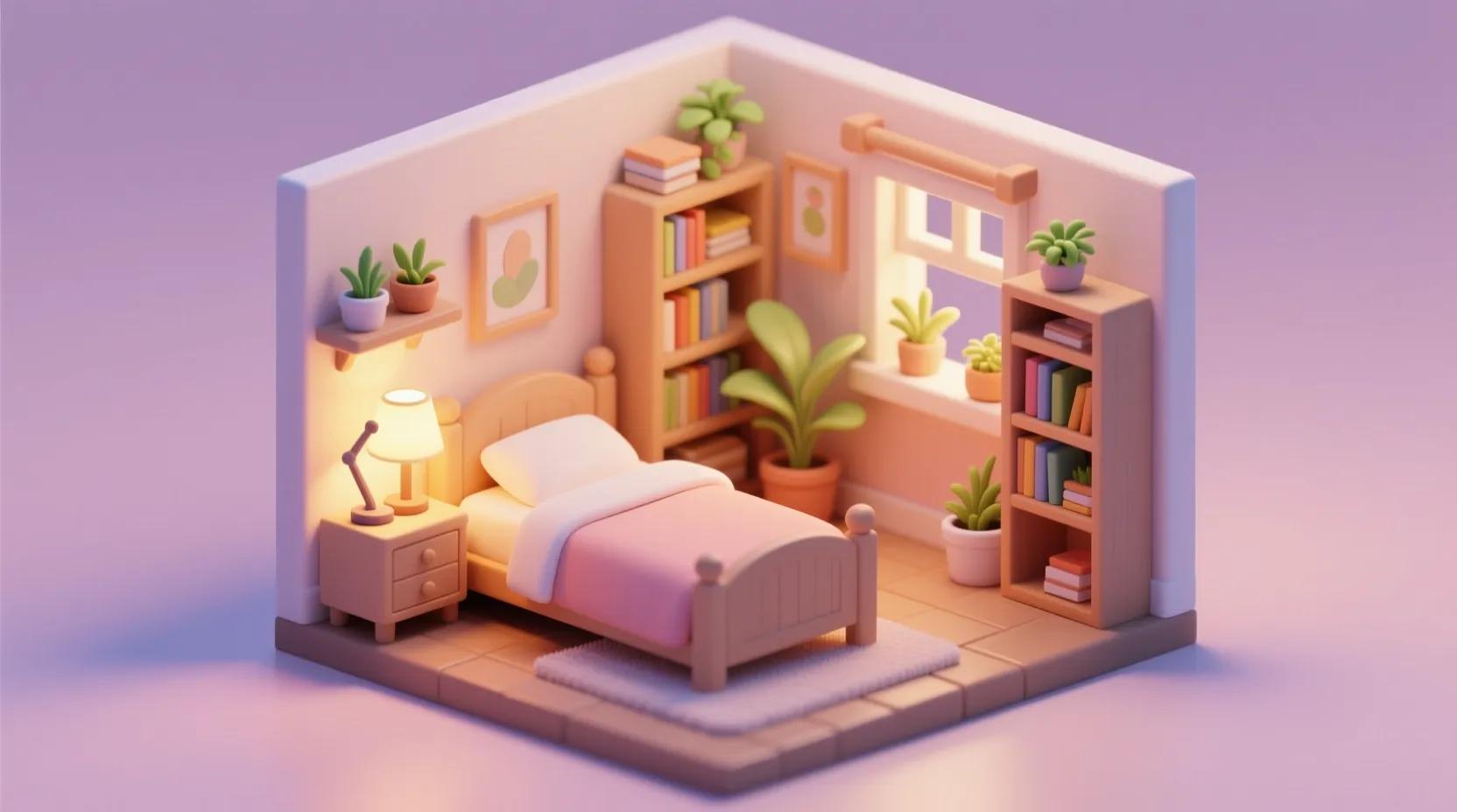 Qwen Image - Isometric Room
