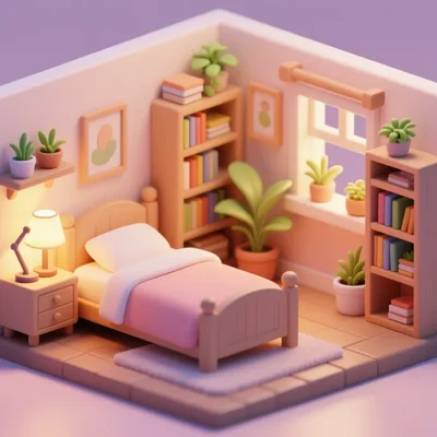 Qwen Image - Isometric Room
