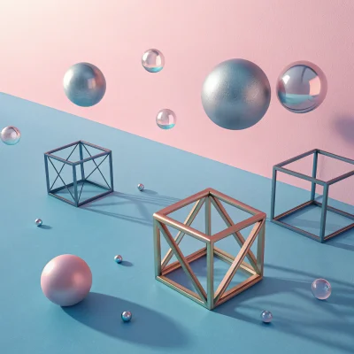 Recraft v3 - Abstract 3D Shapes