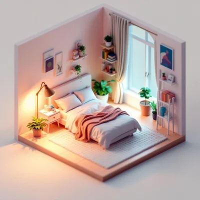 FLUX 1.1 Pro - Isometric Room