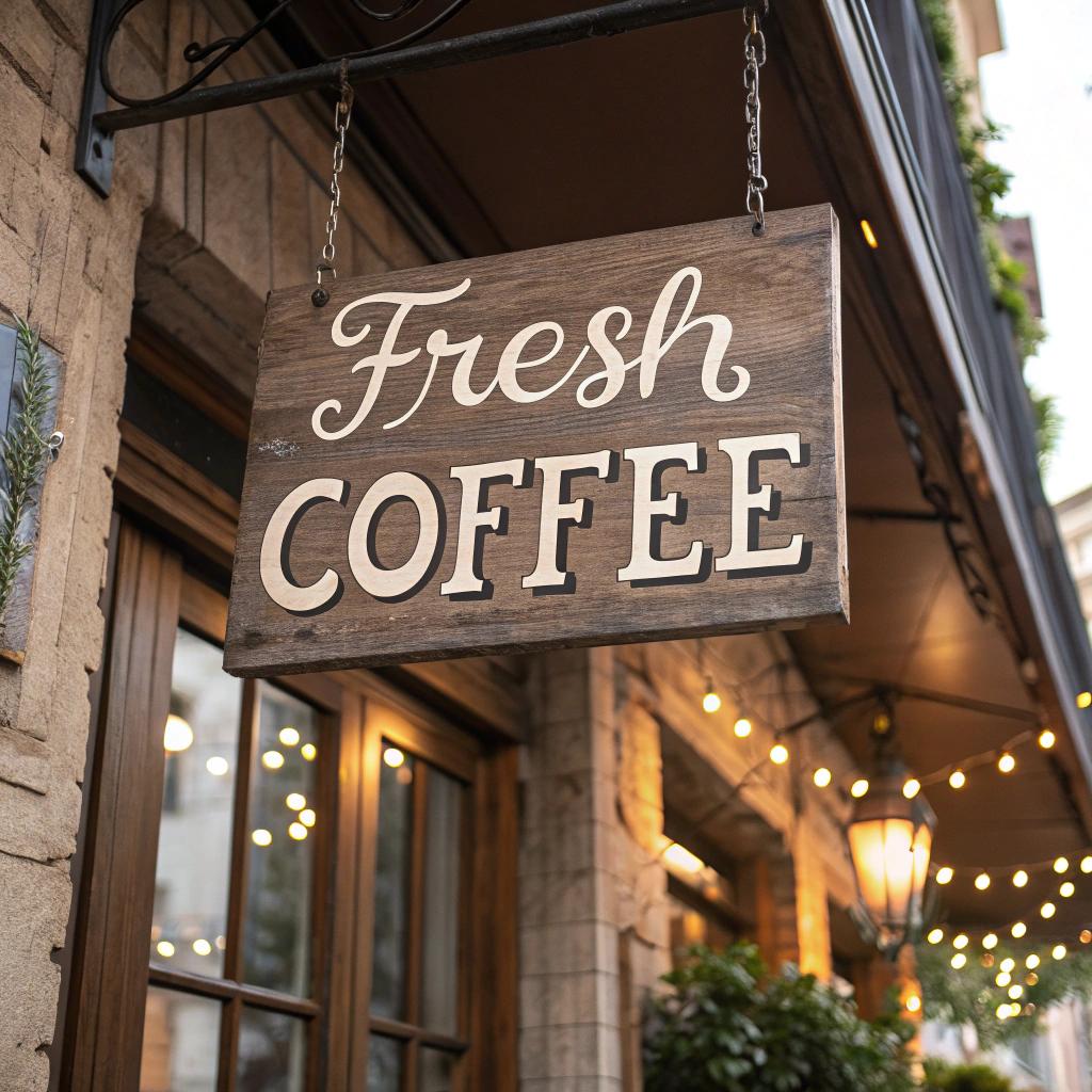 Recraft v3 - Coffee Shop Sign