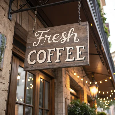 Recraft v3 - Coffee Shop Sign