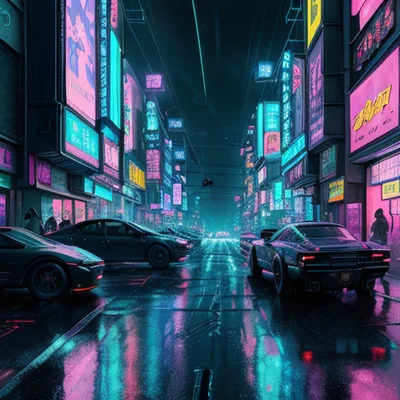 DreamShaper 8 - Cyberpunk City