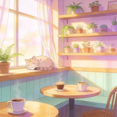 Seedream 4.5 - Cozy Anime Cafe