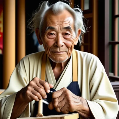 Stable Diffusion 3.5 Large Turbo - Elderly Craftsman