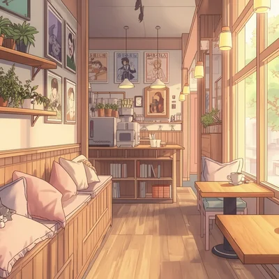 Leonardo Lucid Origin - Cozy Anime Cafe