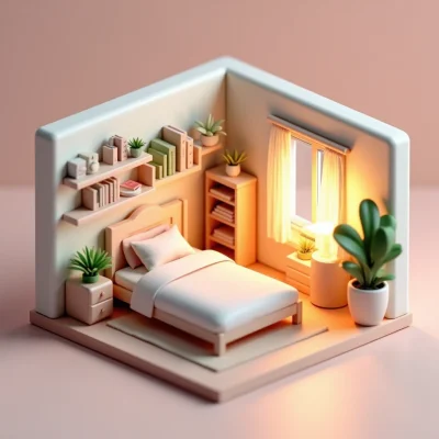 FLUX Dev - Isometric Room