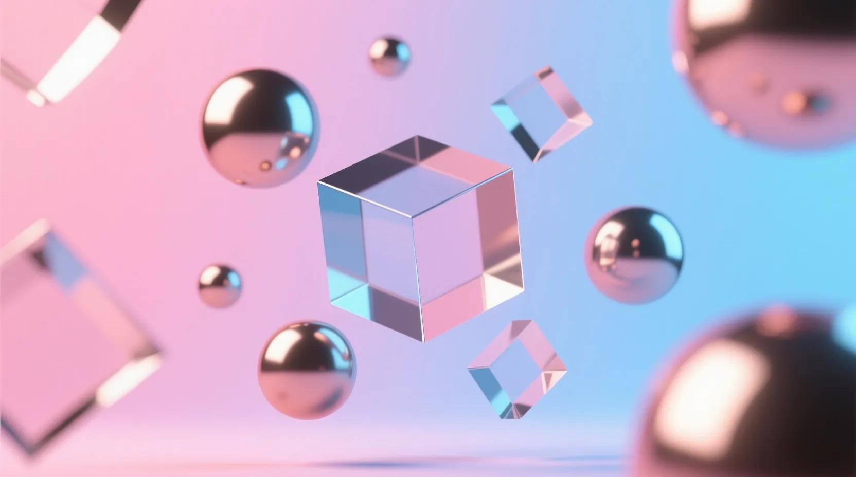 Qwen Image - Abstract 3D Shapes