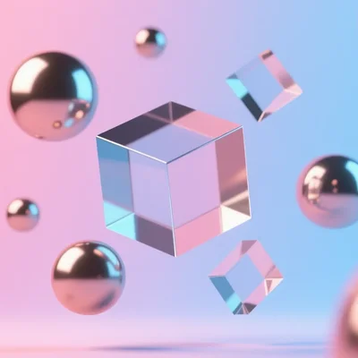 Qwen Image - Abstract 3D Shapes