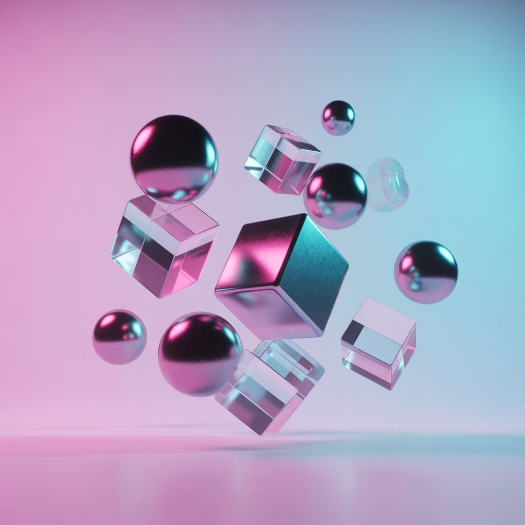 Ideogram v3 Turbo - Abstract 3D Shapes