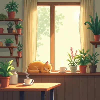 FLUX Dev - Cozy Anime Cafe