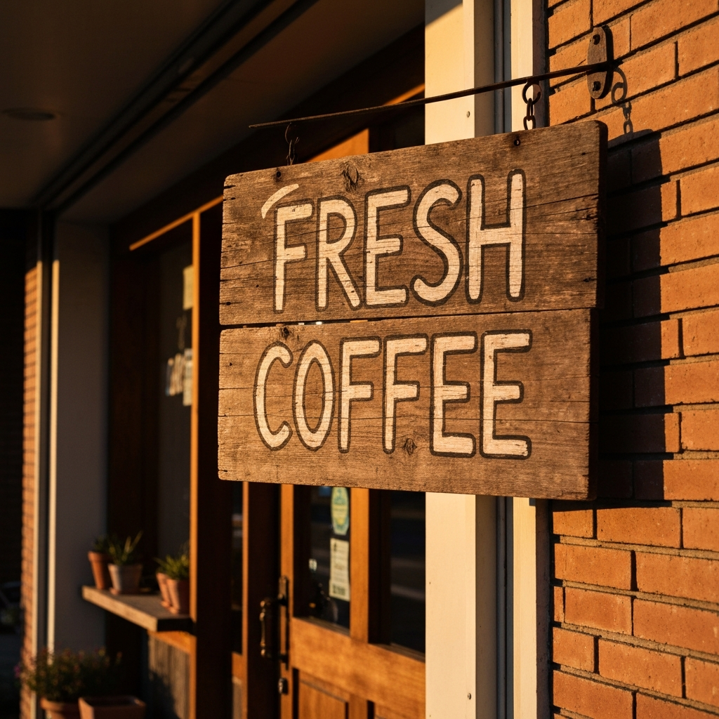 Google Imagen 4 Fast - Coffee Shop Sign