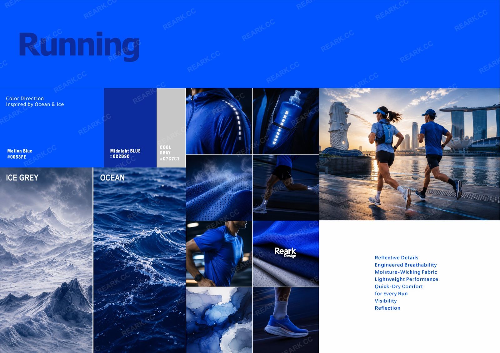 Running color system moodboard