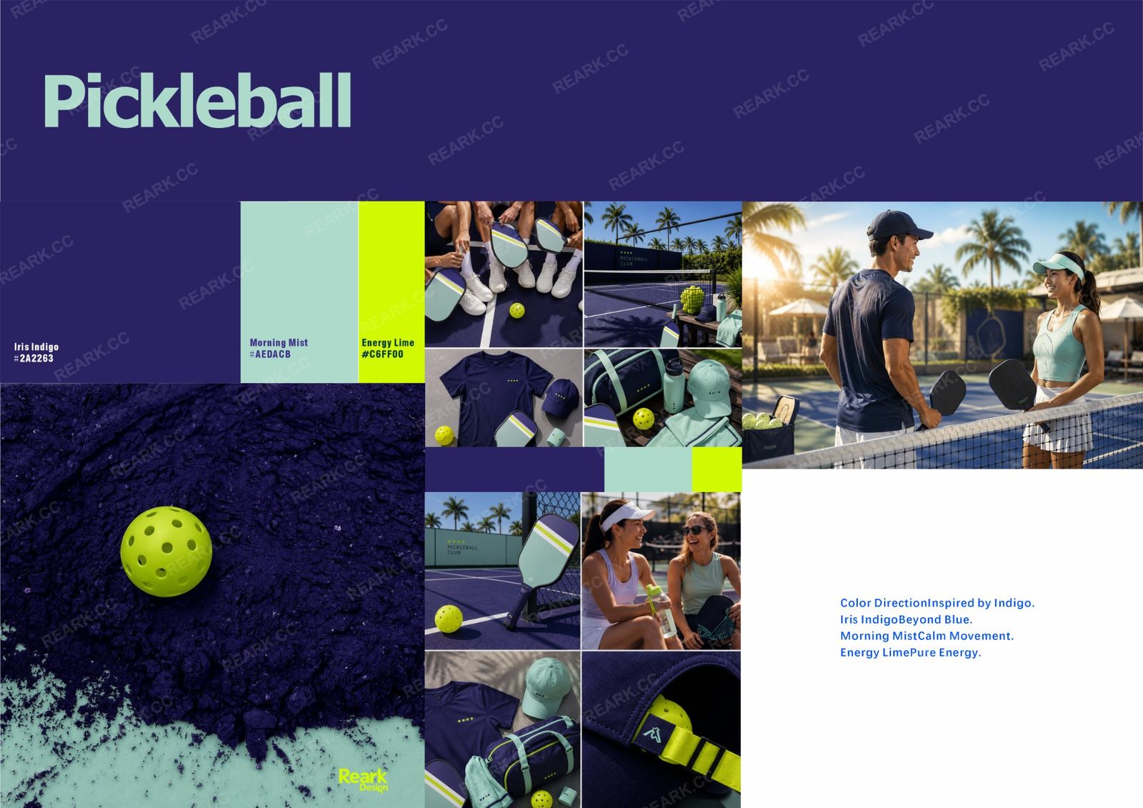 Pickleball color system moodboard
