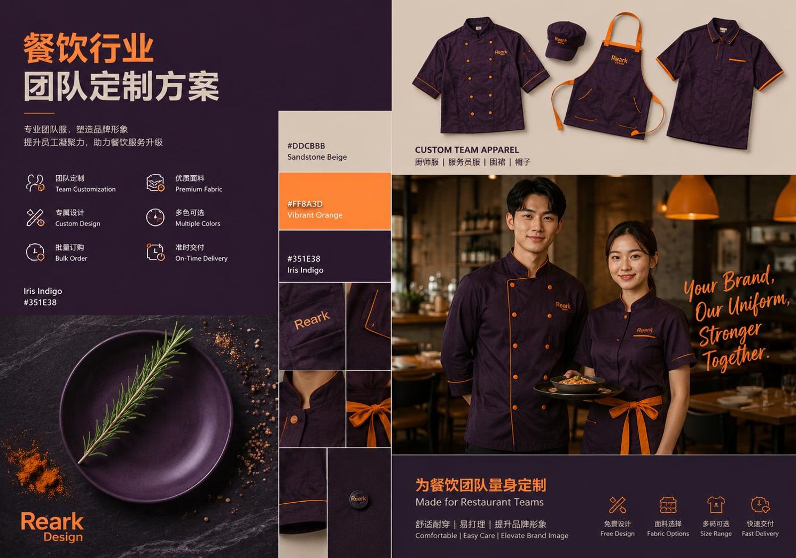 Before the first dish arrives, your team has already introduced the brand. For restaurant teams, uniforms need to balance brand identity, comfort, durability and daily practicality — because looking good is easy for five minutes. Doing it through a full shift is another story.