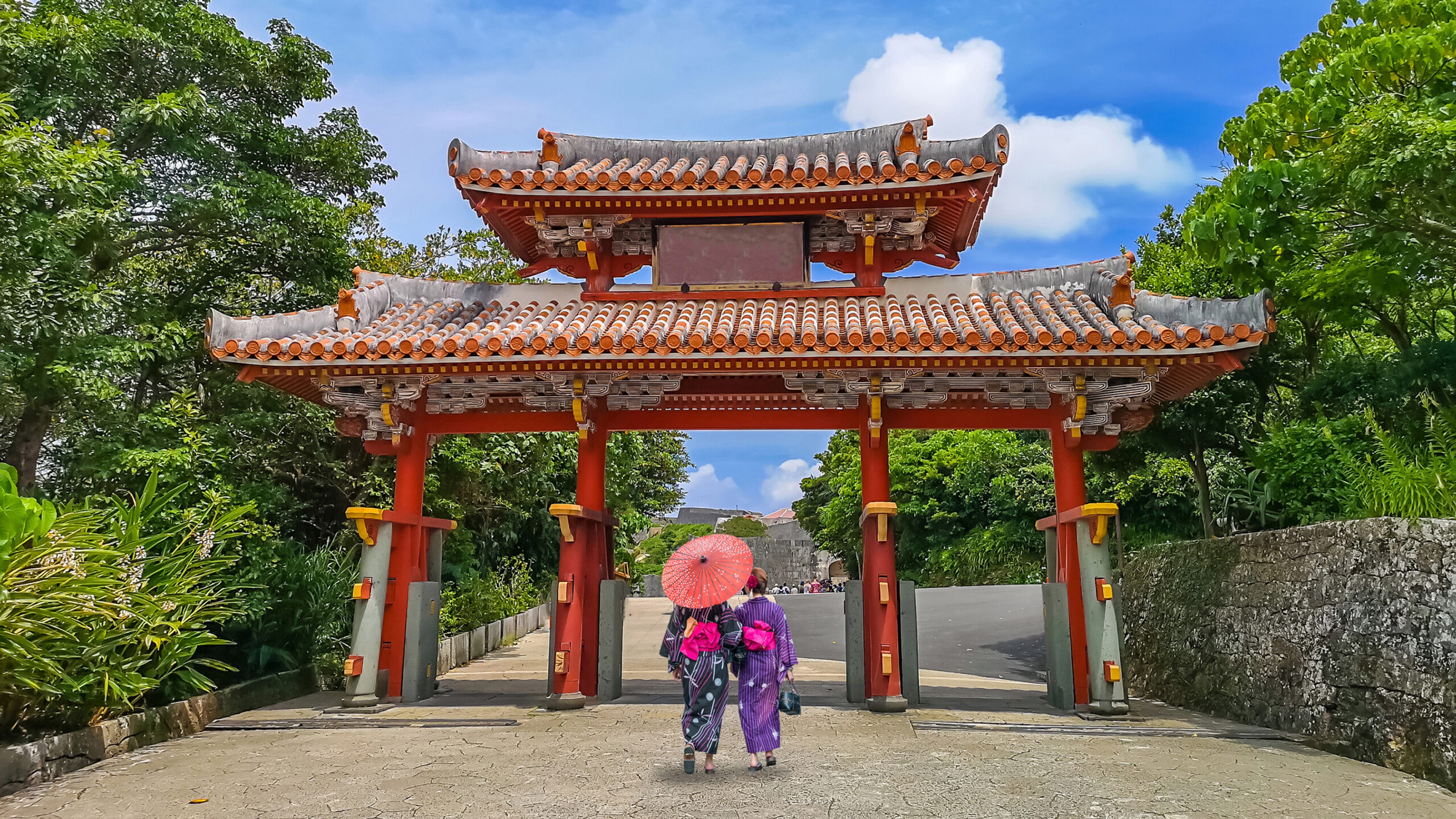 Shurinom Gate at Shuri Castle, which has burned several times in its four centuries. The most recent fire was in 2019. It is still recovering./Shutterstock