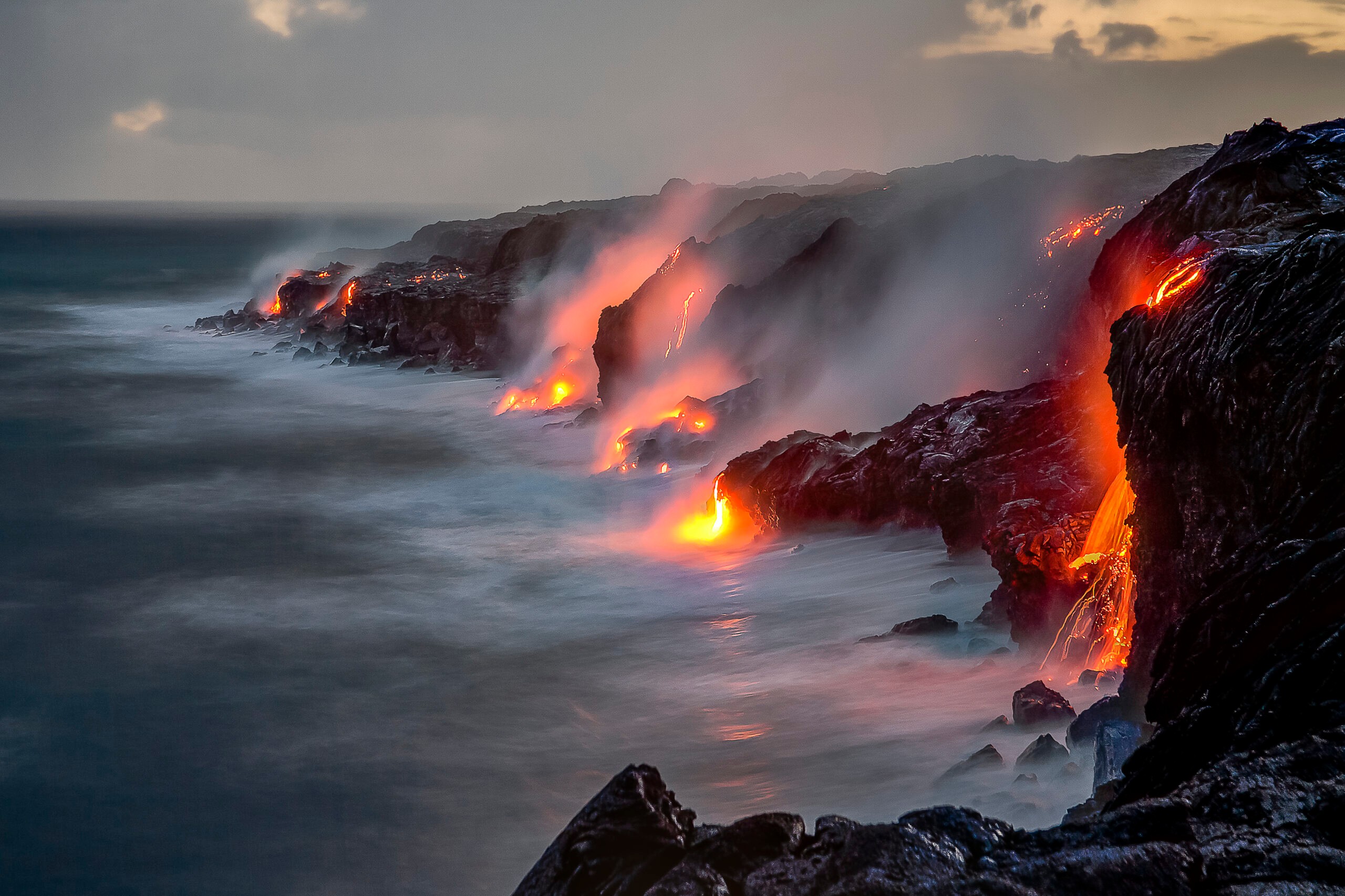 Lava from eruptions at Volcanoes National Park on the island of Hawaii. The park is one of 227 natural UNESCO sites./Getty Images