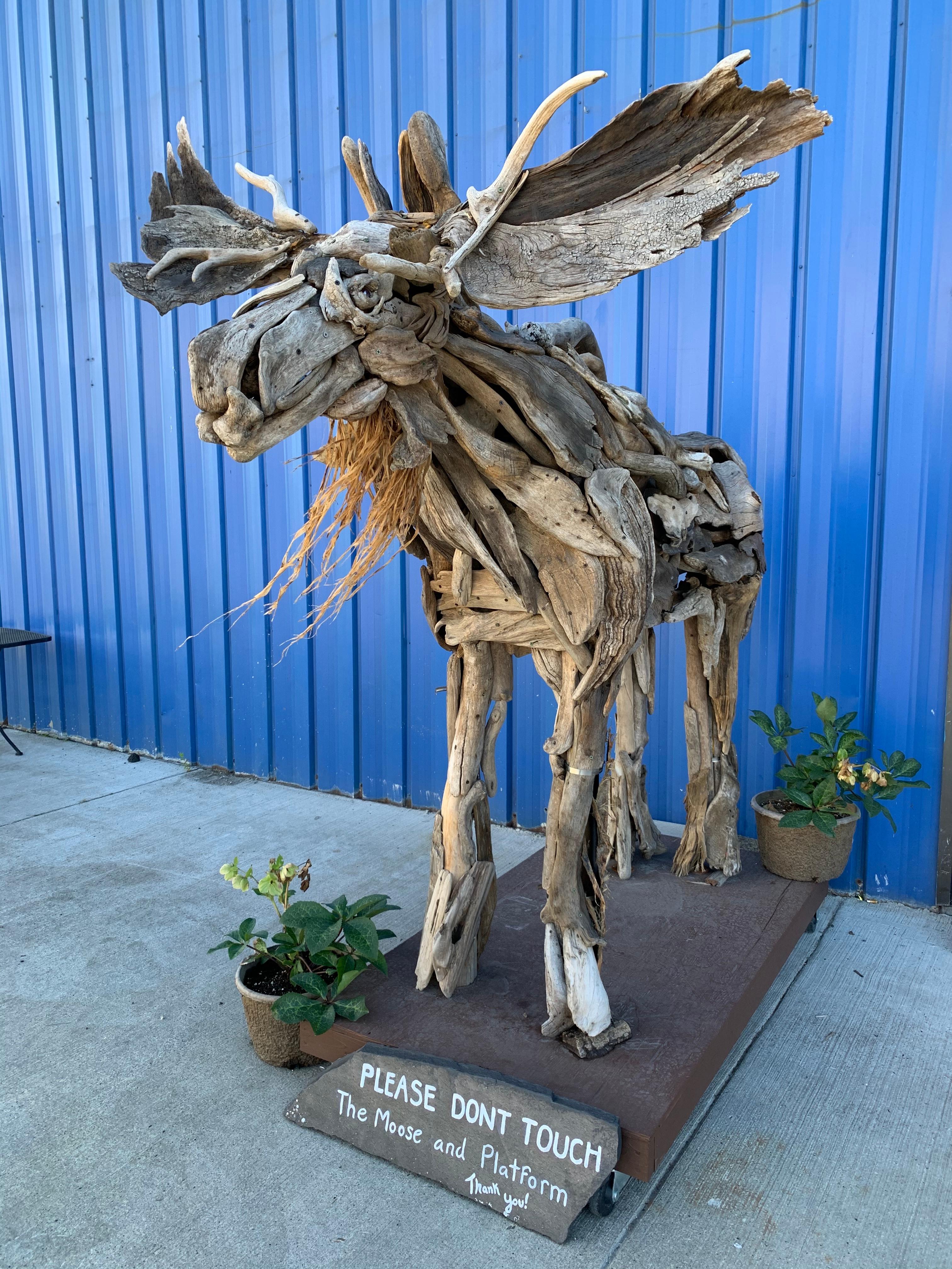 Local art displayed outside the Tractor Supply in Wrangell emphasizes the nature of the area./Teijo Niemela