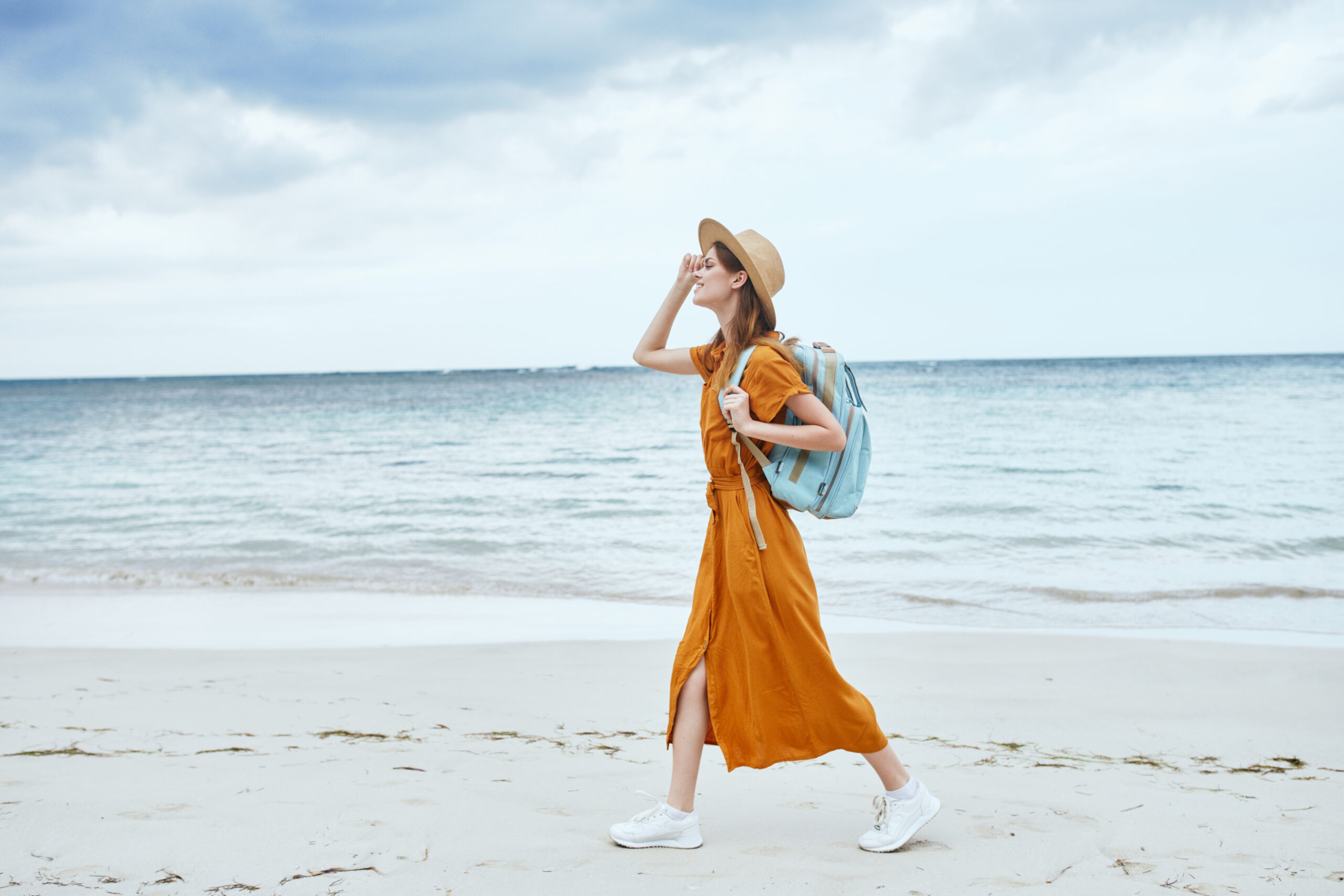 Loose, flowing clothing is a good choice to stay cool, but tightly woven clothing blocks sun better./Shutterstock