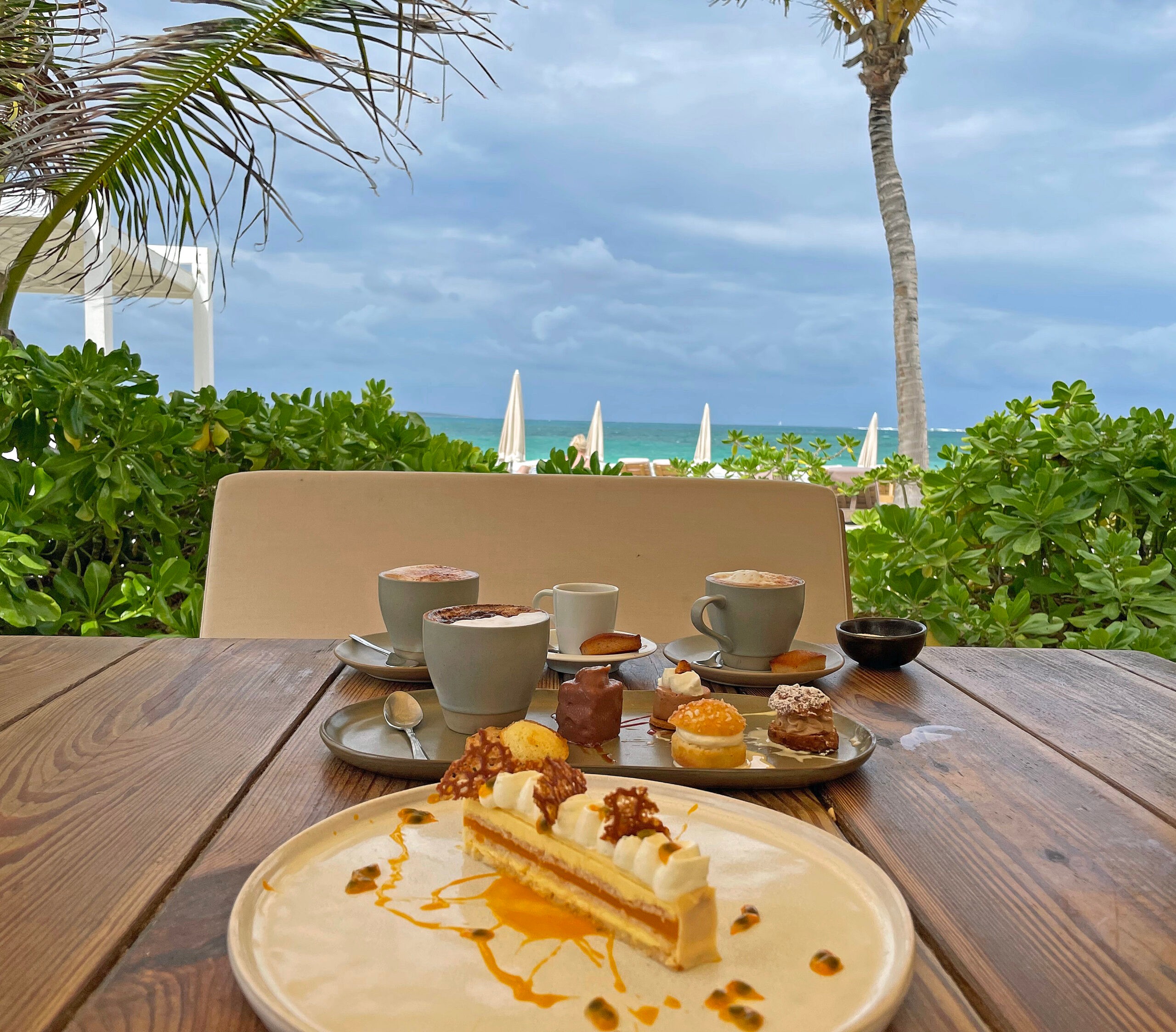 The view from Coco Beach lunch spot in Saint-Martin, where the food (including fraîcheur éxotique above) gave off a vibe that was part Paris, part tropical paradise./Photo by Lina Zeldovich for Silversea