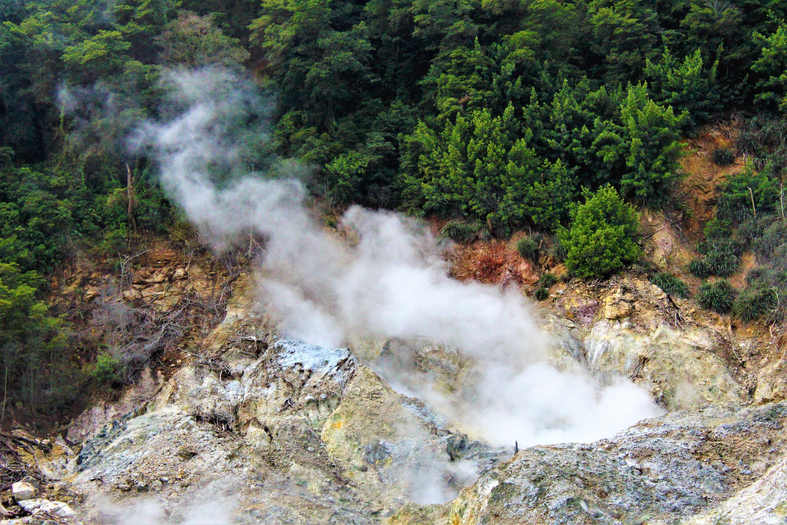 St. Lucia's drive-in volcano Soufrière (the same name as the one in Guadeloupe) lets you take a soak in its springs./Shutterstock