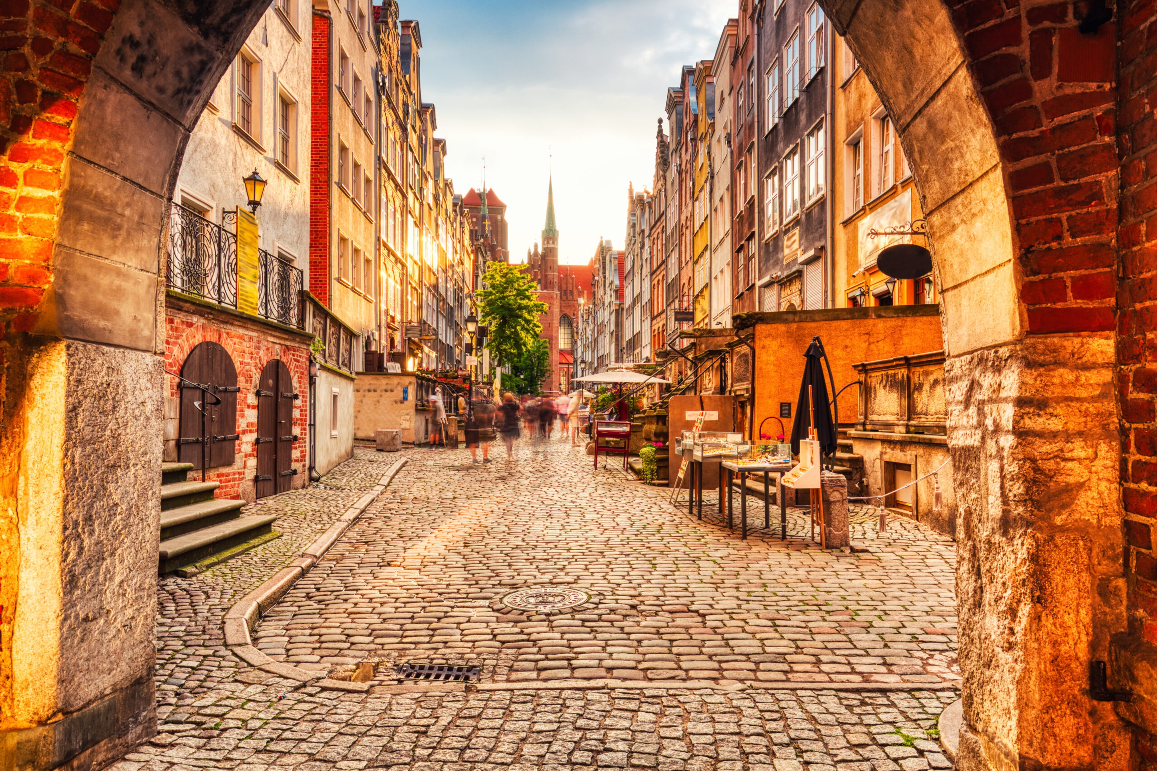 Famous Mariacka Street in a Golden Light with Basilica of St. Mary in the Background, Gdansk, Poland/Getty Images