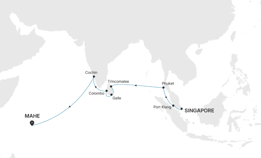 Singapore to Mahe, chapter seven on The Curious and the Sea world cruise 2026
