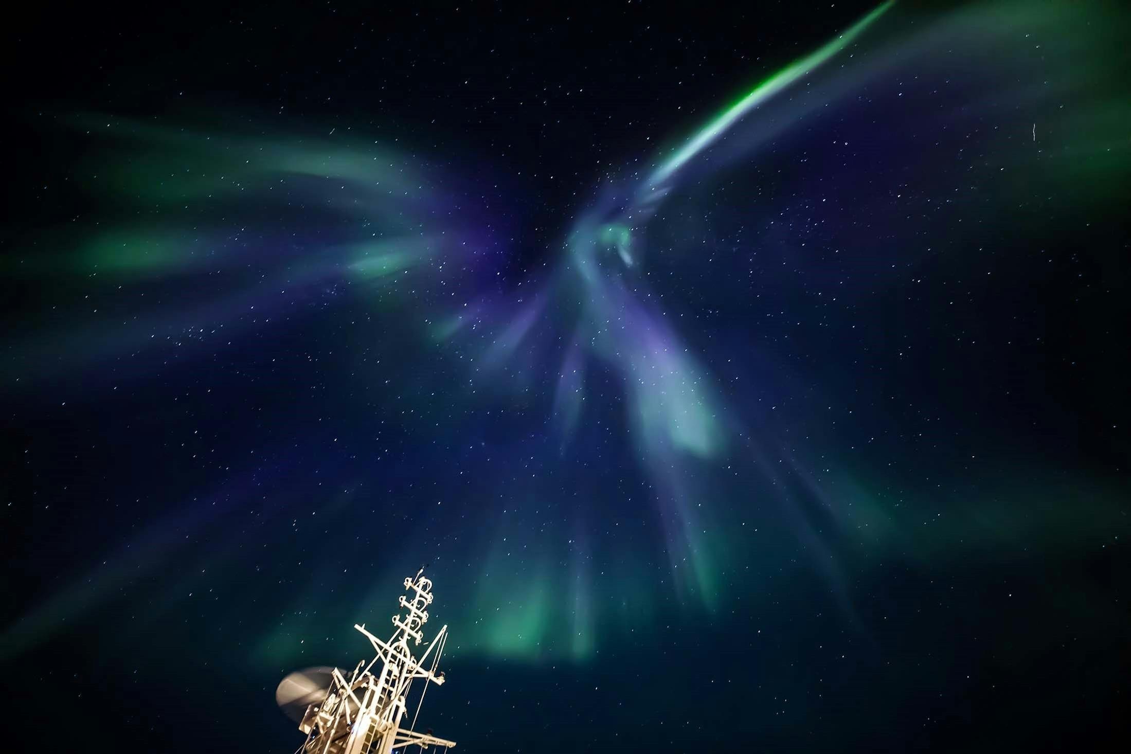 The aurora borealis, as seen from a Silversea cruise in Northern Europe/Lacey Dawson