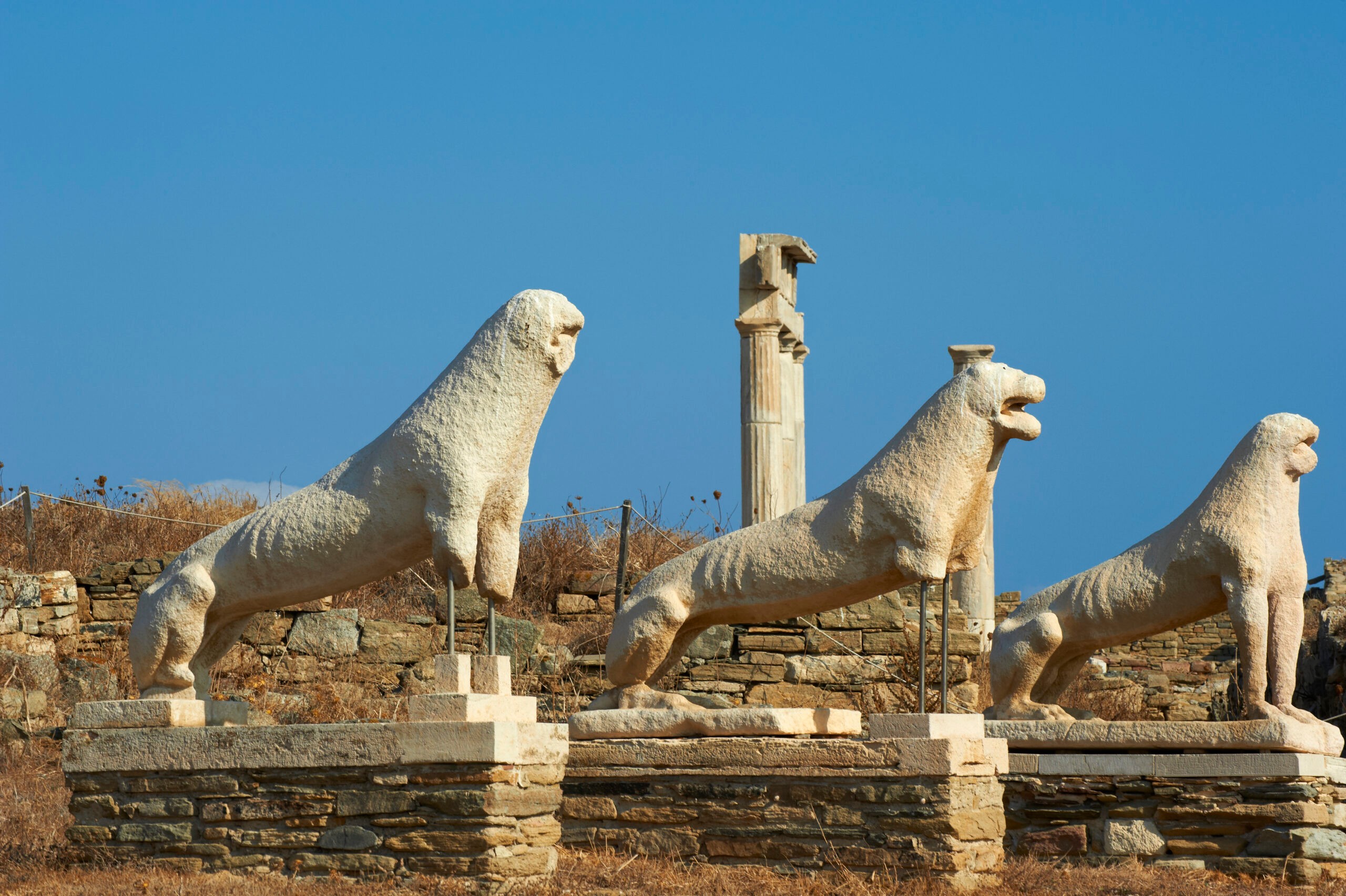 Delos was said to be the birthplace of Apollo. Its Terrace of the Lions was dedicated to him./Getty Images