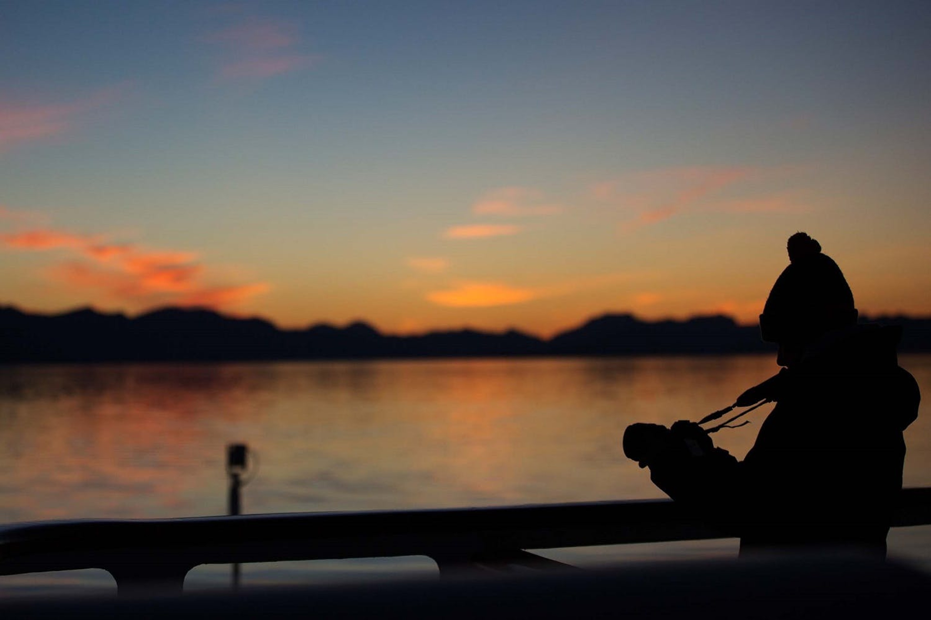 Silversea photographer Lucia Griggi prepares her camera, ahead of a night shoot in Seward, Alaska./Silversea Cruises