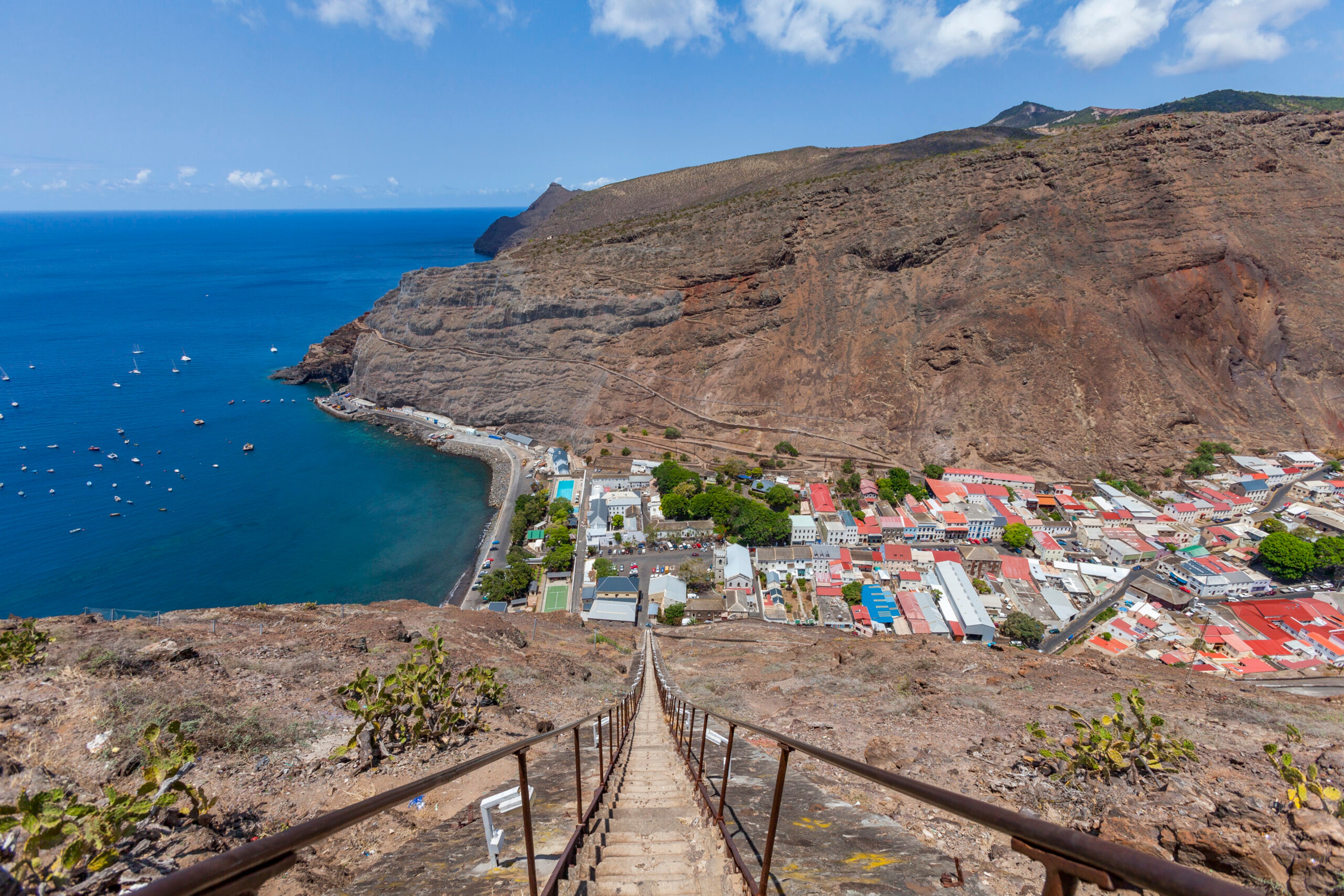 Jamestown, the capital of Saint Helena Island, is in steep valley on the western side of the Island. This is the place to which Napoleon Bonaparte was exiled in 1815 and where he died in 1821.