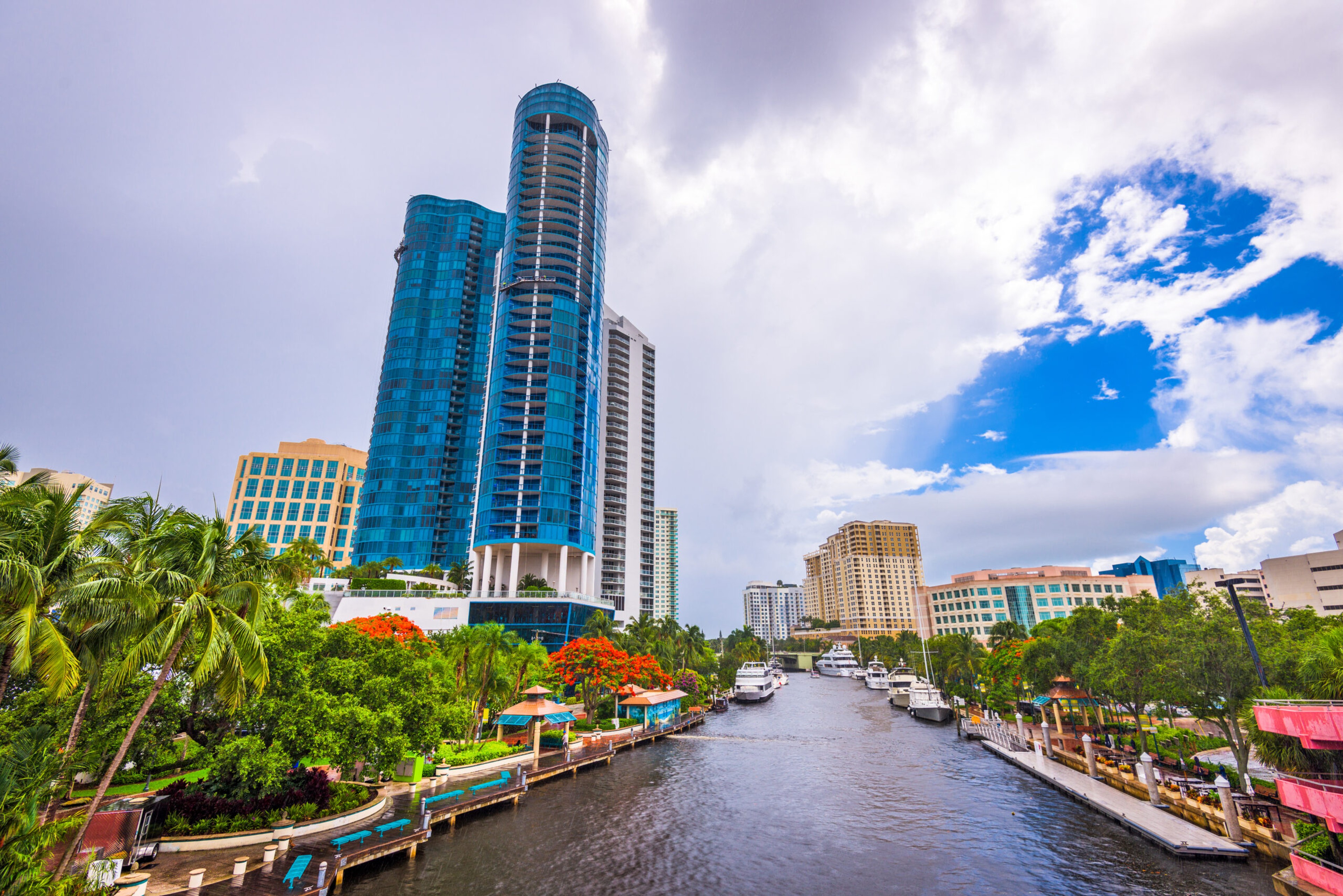 Fort Lauderdale's riverwalk at day's end/Shutterstock