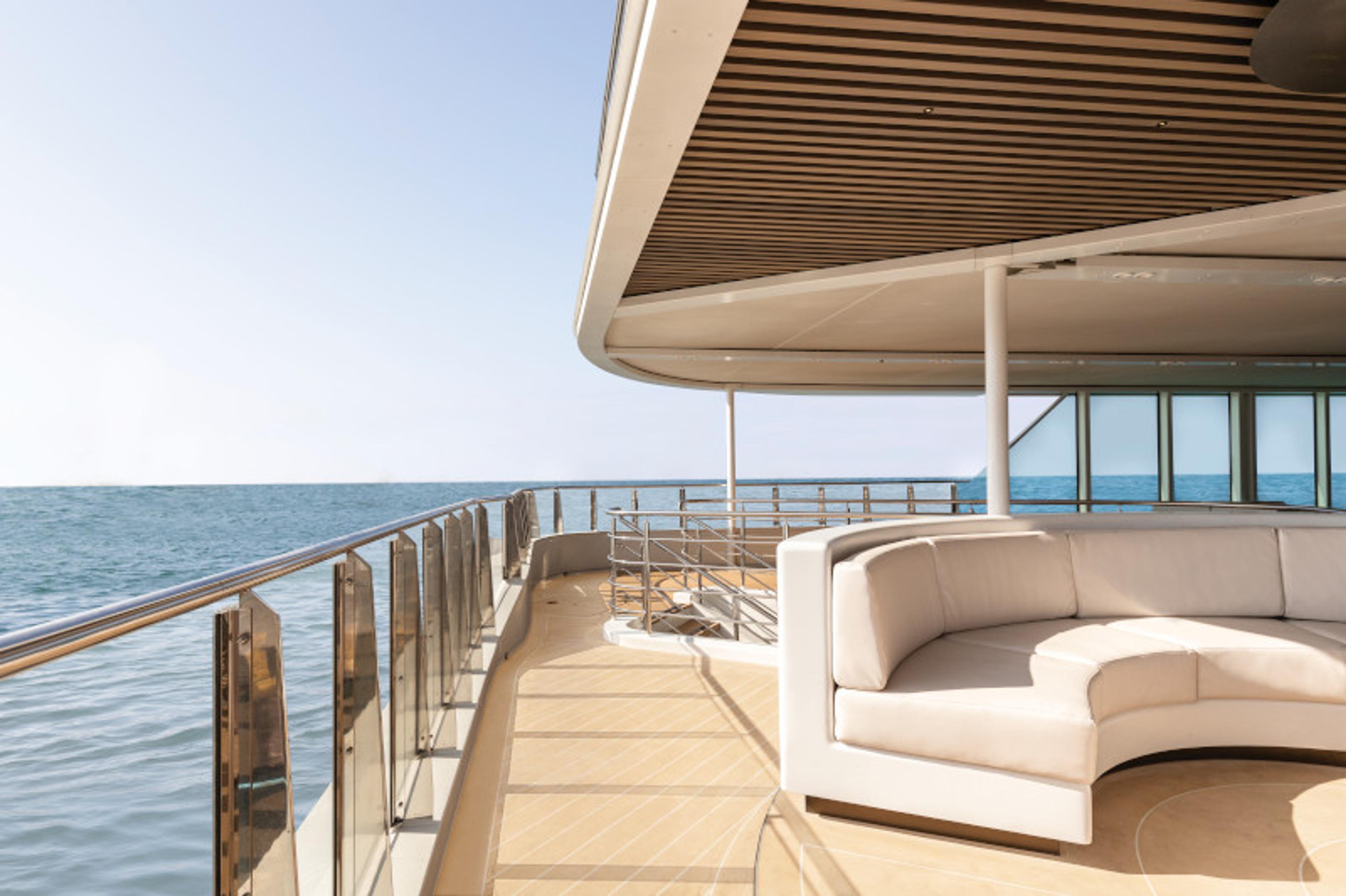 The outer decks on Silver Origin offer cozy, communal seating nooks./Silversea