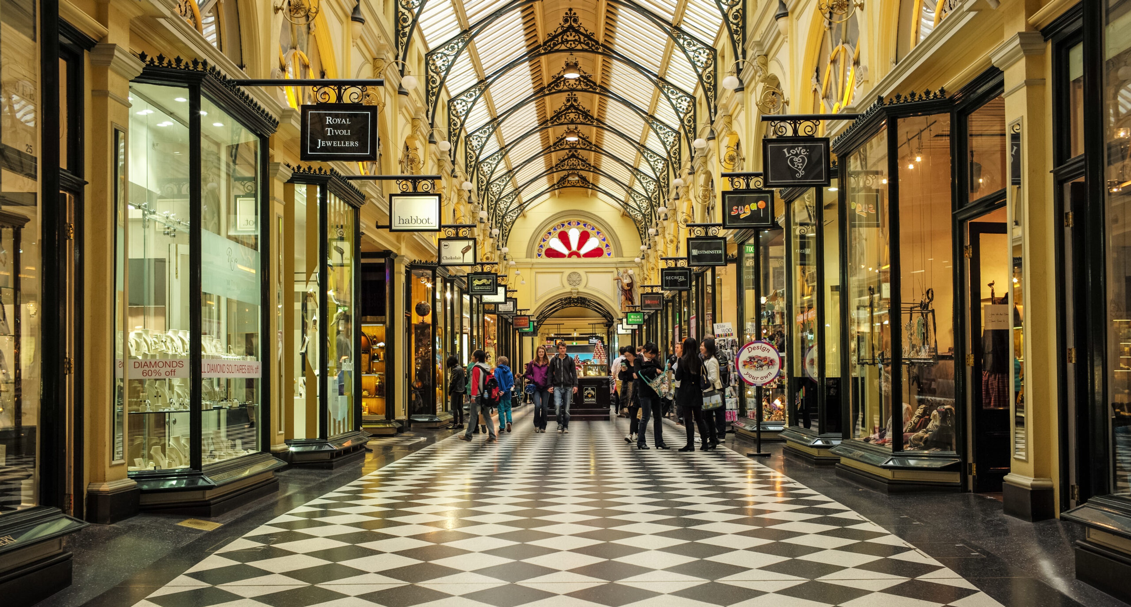 The Royal Arcade in Melbourne, for bit of shopping or a bite to eat/Getty Images.