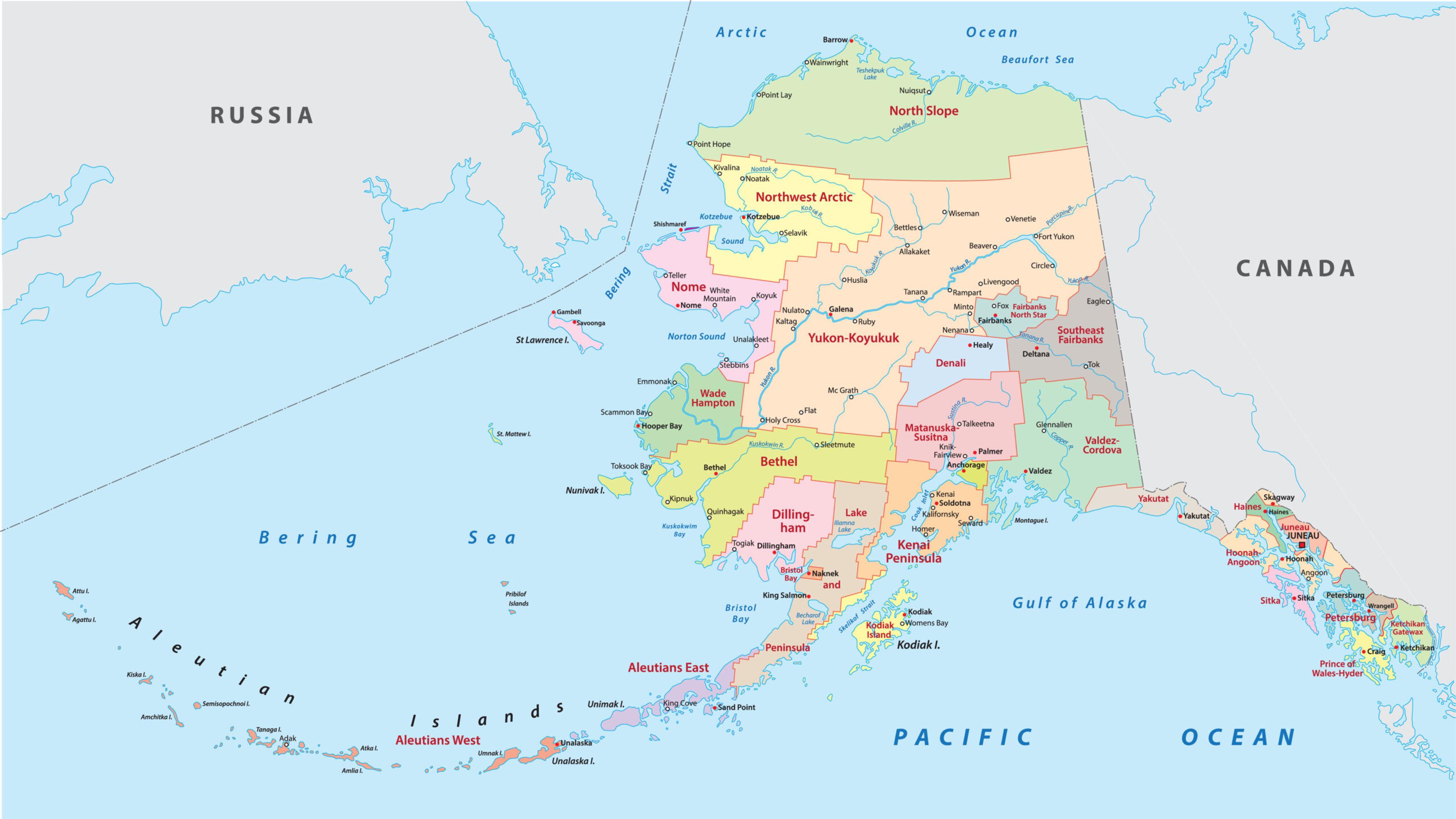 Alaska map/Shutterstock