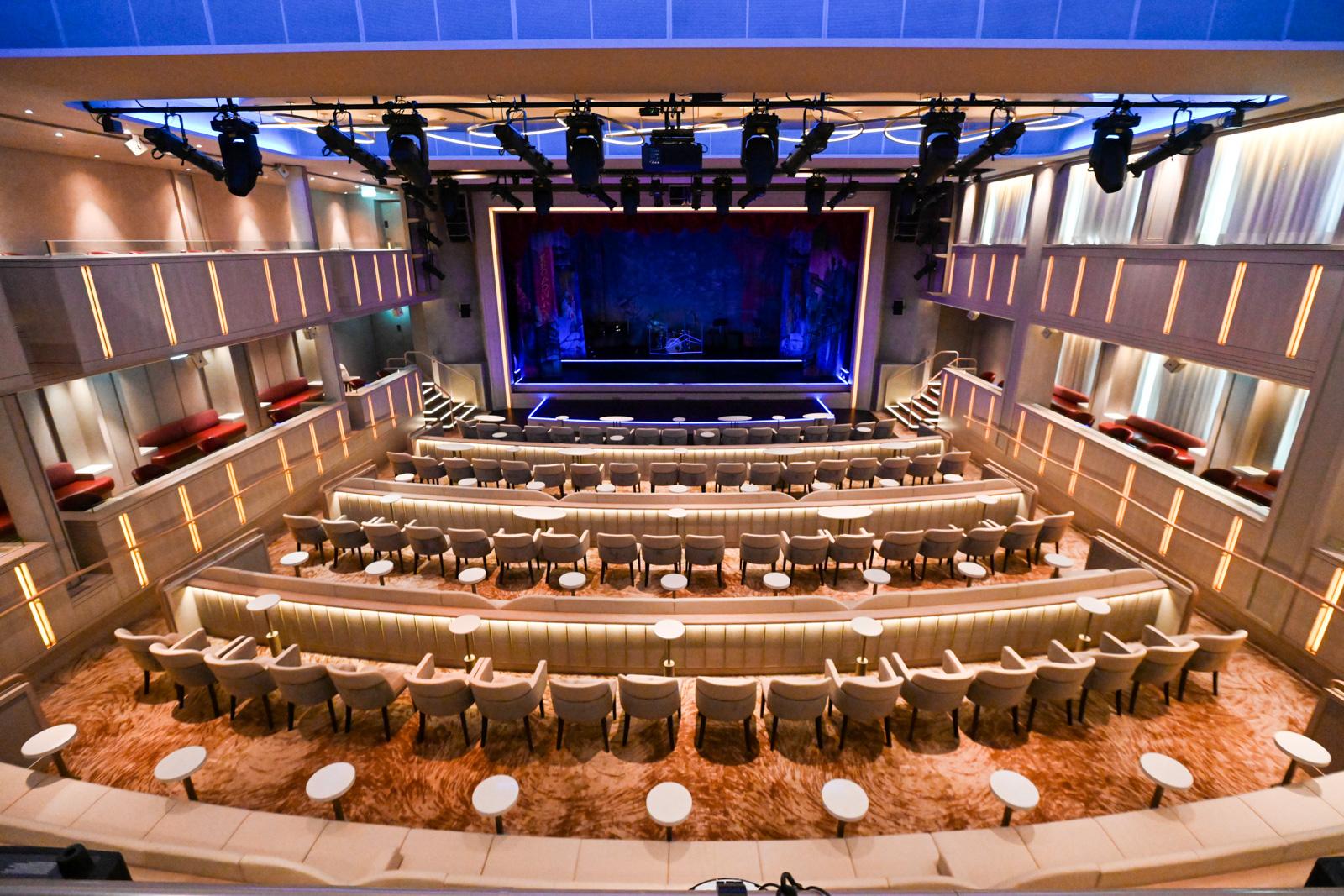 The Venetian Lounge extends skyward, enhancing the feeling of roominess./Photo by David Swanson for Silversea