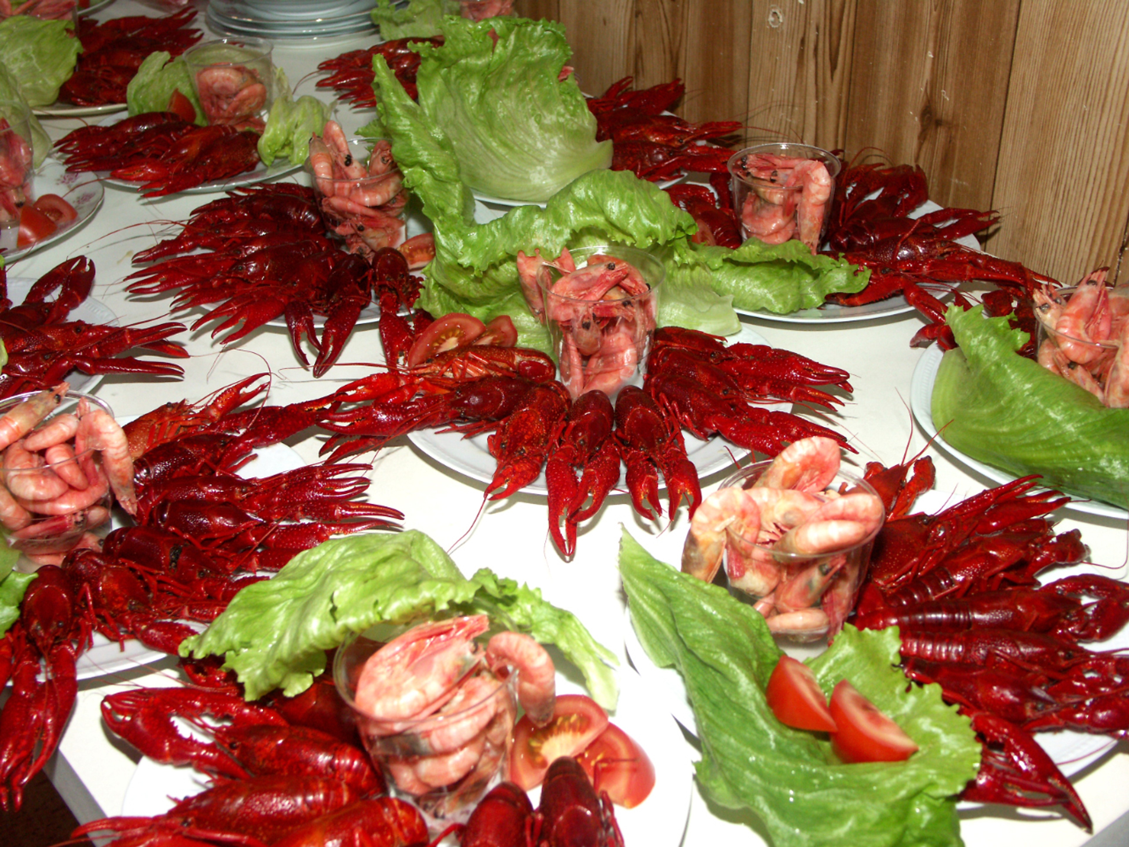 Shrimp is served, but it's the crawfish that's the life of the party, or kraftskiva, in Sweden./Wikimedia Commons photo by David Castor
